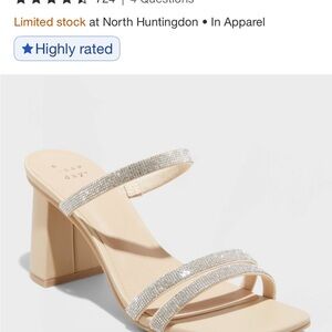 A New Day- Elegant Beige Block Heel Sandals